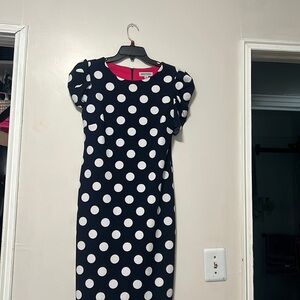 Navy blue pokadot dress